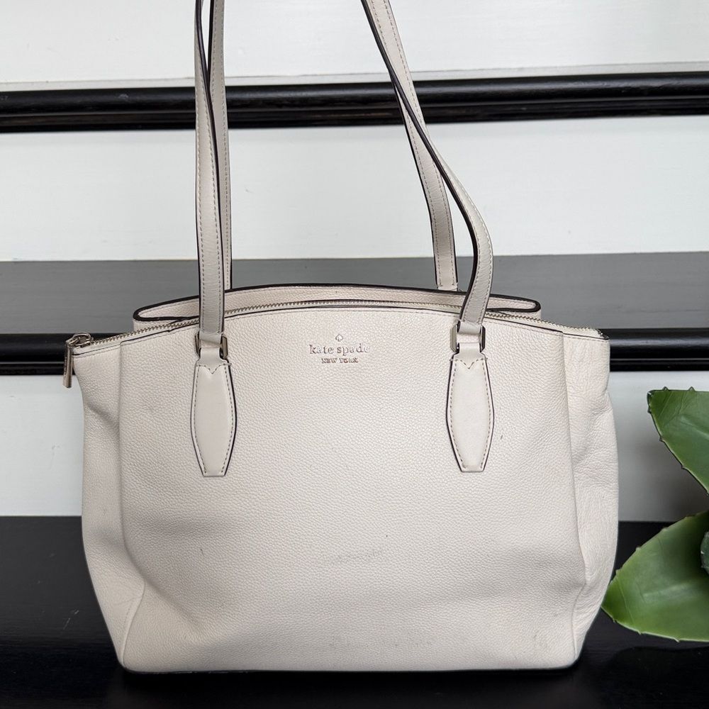 Kate Spade Cream Leather Tote Bag